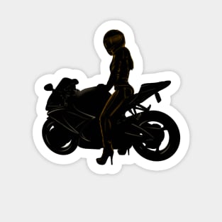 Motorradfahrerin Sticker
